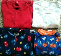 Lot of 4 Long Sleeve * Footed Pajamas * Toddler Boys 3T