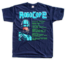 Camiseta Juego Robocop 2 INFORME NES AZUL MARINO S-5XL TODAS LAS TALLAS ¡NUEVA!!¡! 