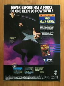 Wrath of the Black Manta NES Nintendo 1990 Vintage Print Ad/Poster Authentic Art