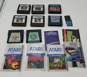 atari 5200  5 games and manuals lot Frogger Popeye Space Invaders Pitfall