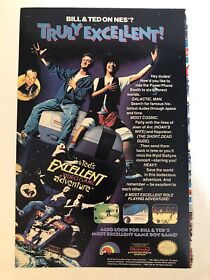1991 Bill And Ted’s Excellent Adventure NES Nintendo Vintage Print Ad pa20