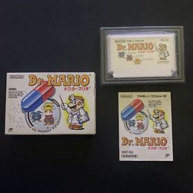 Dr Mario - Nintendo Famicom NES Japan NTSC-J Game HVC-VU Complete w Manual