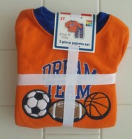 Toddler boys 3t Healthtex 2 piece pajama set NWT 100% poly orange/blue sports