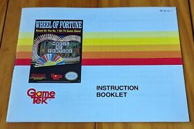 Nintendo NES Wheel Of Fortune WF-US-1 - Instruction Booklet Manual ONLY