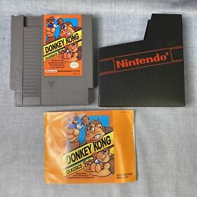 Donkey Kong Classics with Dust Sleeve & booklet NES Nintendo, 1988 Authentic *F3