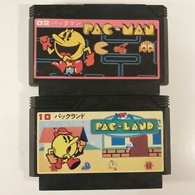 Pac-Man & Pac-Land ~ 2 Game Lot (Nintendo Famicom FC NES) Japan Import