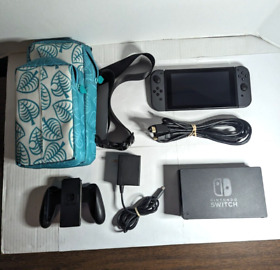 Nintendo Switch V2 Console HAC-001(-01) Gray Joy Con Dock Grip HDMI AC Carry Bag