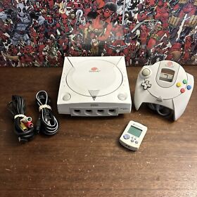 Sega Dreamcast Game Console Bundle W/ VMU - HKT-3020 | TESTED - Authentic