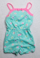 NWOT HEALTHTEX Girls FLORAL One Piece Romper Jumper Shorts Outfit Sz 6-9 Mo