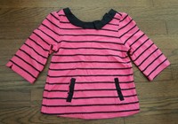 Janie and Jack 3 T girl 3/4 sleeves dressy shirt pink black bow Mint fall winter