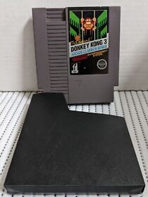 Donkey Kong 3 (1986) NES with Black Case Tested and Working