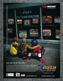 San Francisco Rush 2049 N64 GBC Dreamcast (E ESRB) 2000 Vintage Print Ad Art E
