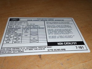 Ford emissions sticker 1977 #10