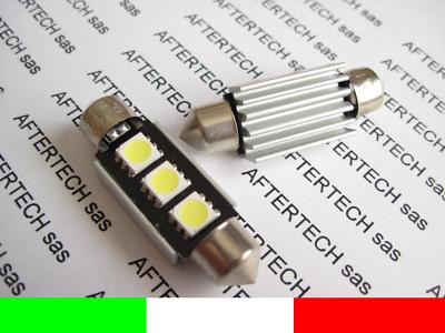 COPPIA LAMPADINE 3 LED SMD5050 SILURO 39mm NO ERRORE N1