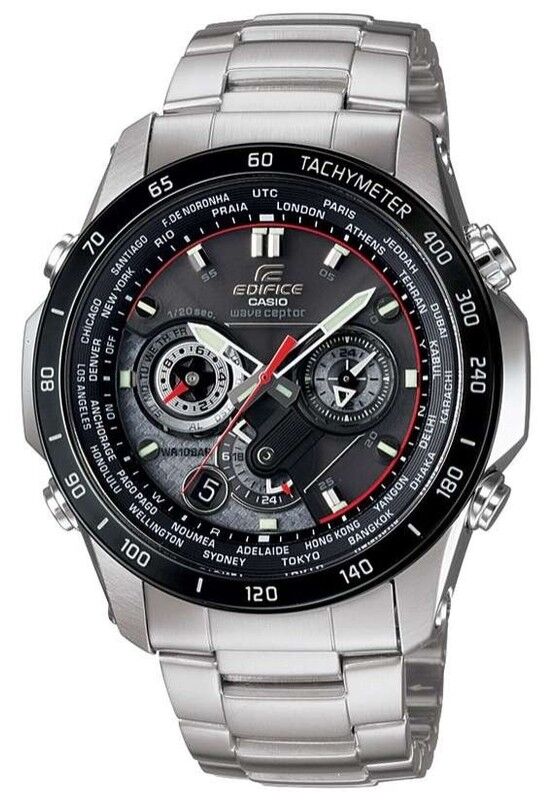 Casio Edifice EQW-M1000DB-1AJF Quartz Watch, Black/Silver