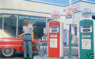 Jeffersonville IN ''Taylor's Sinclair Service'' Postcard * Gas Station * Indiana