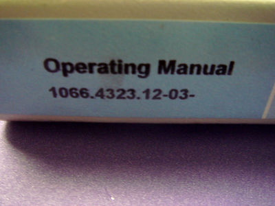 SIGNAL VECTOR ANALYSIS FOR SPECTRUMANALYZER FSE OPERATING MANUAL 1066.4323.12-03
