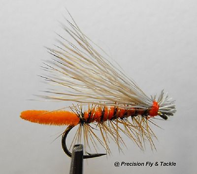 SIZES AVAILABLE DRY FLIES TROUT 1 DZ D16-7 CDC ADULT CADDIS BLACK/'S