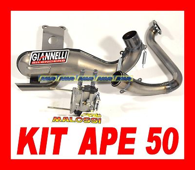 KIT POTENZIAMENTO APE 50 TM  MARMITTA GIANNELLI + CARBURATORE 19-19 MALOSSI