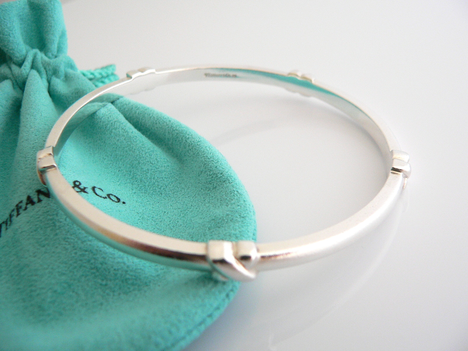 Tiffany & Co Signature Bangle X Bracelet Silver Jewelry Gift