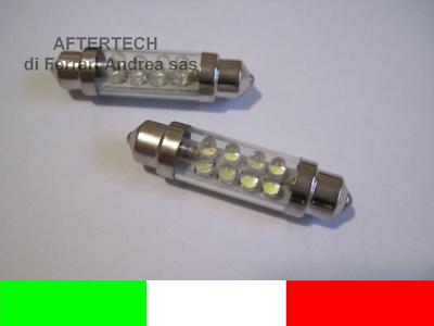 2pz LAMPADINE 8 LED BIANCHI SILURO 42mm BIANCO 6000 K42