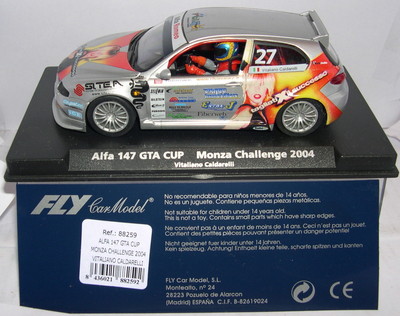 Fly 88259 Slot car Alfa Romeo 147 Gta 27 Mug Monza Challenge 2004 Caldarelli