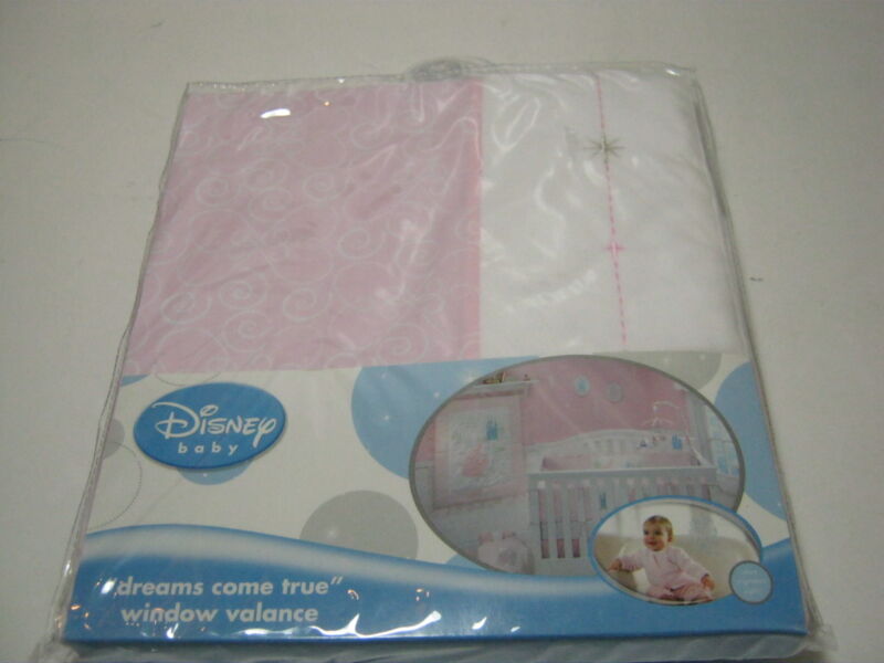 NEW Disney Baby Princess "Dreams Come True" Window Valance Pink and White NIP