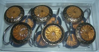 Creative Bath 12 Decorative Ember Rolling Shower Curtain Hooks Resin Antique