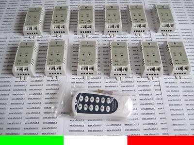 12 INTERRUTTORI ON/OFF CON COMANDO A DISTANZA UNICO WIFI RADIOCOMANDO 220V B5E1