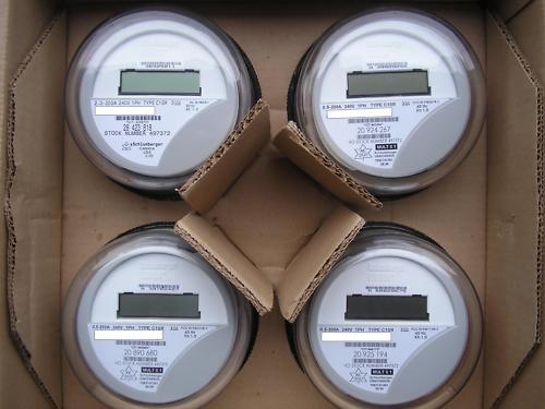 ITRON, WATTHOUR METER (KWH) C1SR, CENTRON, 240V, 200A, 4 LUGS, FORM 2S, LOT OF 4