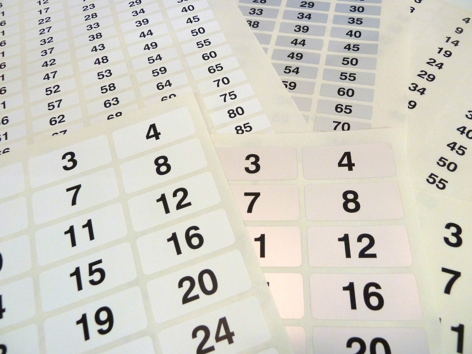 31x10mm Consecutive Sequential Numbering Labels Number Stickers - 3 ...
