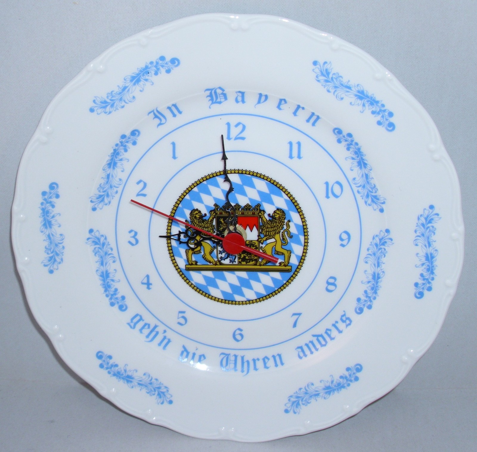Bayerische Wanduhr 24 cm Linkslauf Rückwärtsuhr eBay