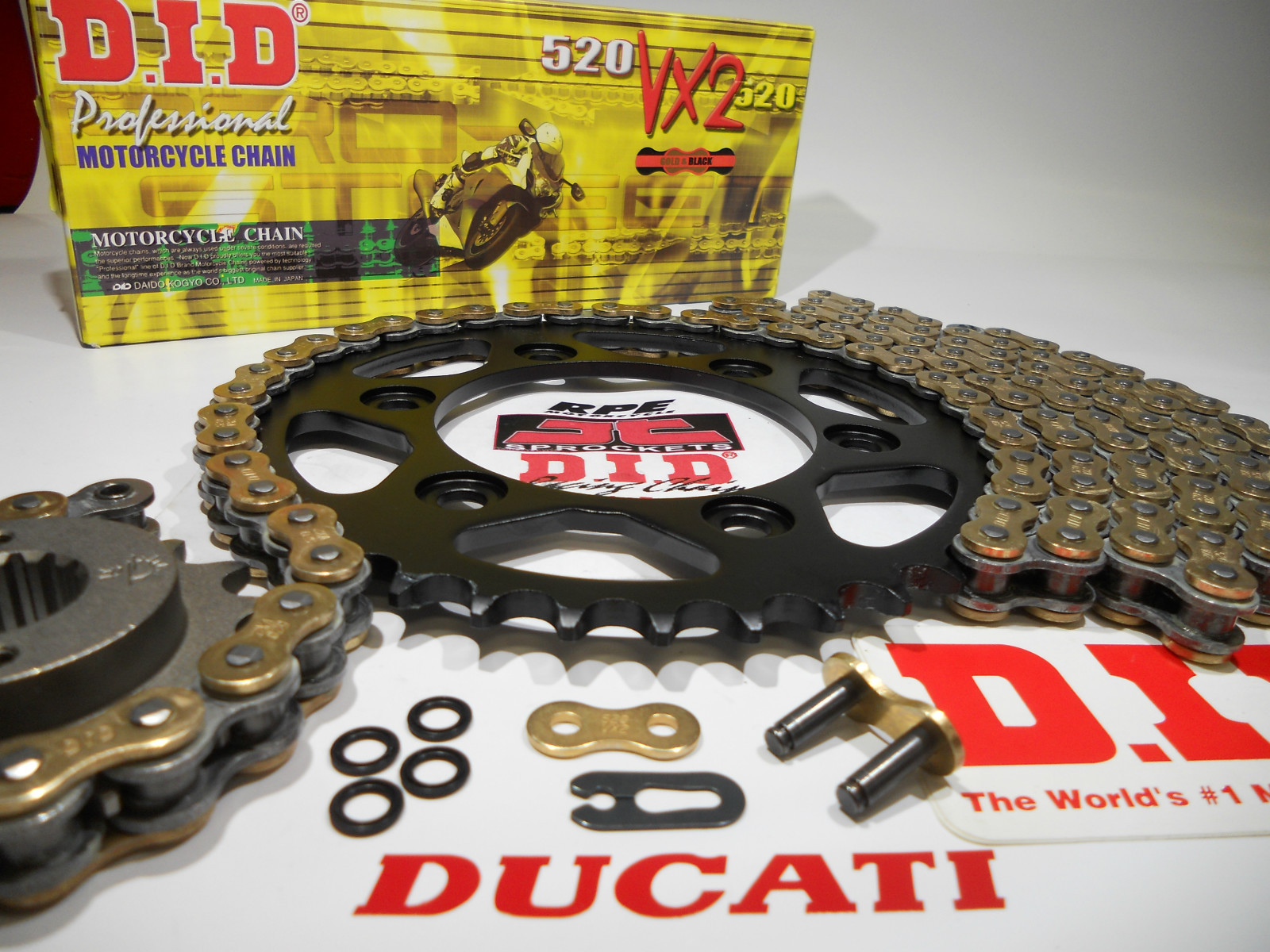 DUCATI '99/02 750SS 750 SUPER SPORT DID GOLD CHAIN AND SPROCKETS KIT