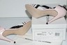 Pre-owned Manolo Blahnik Calestra Pale Pink Leather Black Strappy Sandals Shoes 38.5