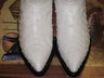 Pre-owned Los Altos Boots Los Altos Men White Genuine Full Quill Ostrich Western Boot J-toe (d) 990328