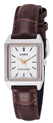 Casio Leather Strap White Dial Quartz LTP-V007L-7E2 Ladies Watch