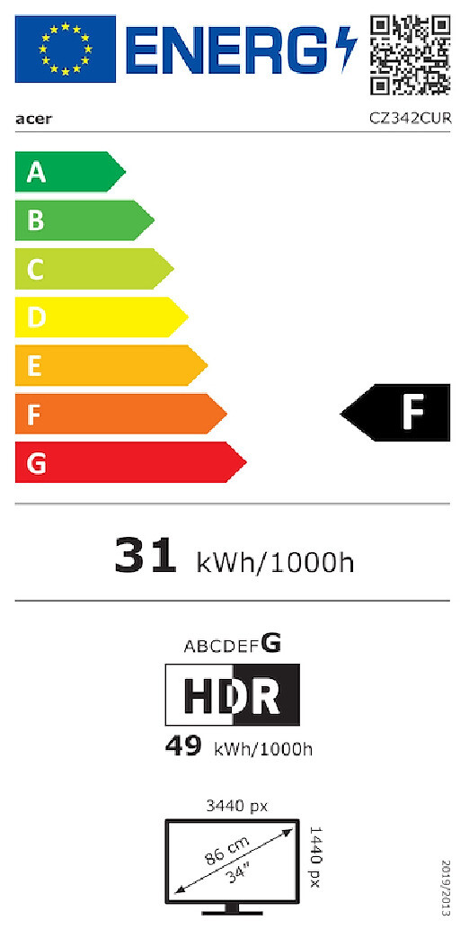 Energieklasse:F Label