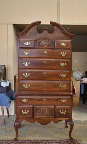 Cherry Highboy, Queen Anne Style Chest Of Drawers, Dresser Sumter Cabinet Co Sc