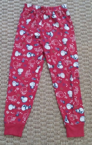 Talbots Kids Christmas snowman red two piece snug fit pajama set size 12