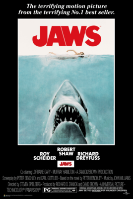 Laminated Jaws Movie Shark Poster Print 24.5" x 36.5"