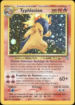 2001 Pokemon FRENCH Unlimited Neo Genesis Typhlosion Holo 17/111 EX-MT