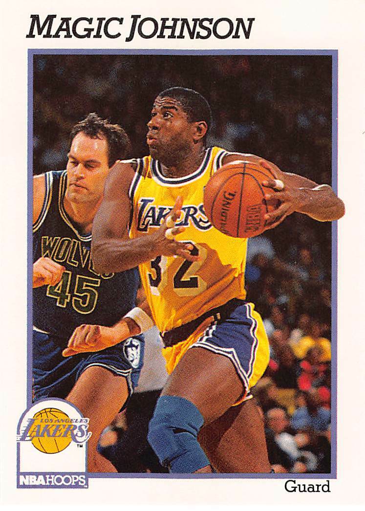 1991-92 NBA Hoops Basketball Magic Johnson #101 NM/MT LOS