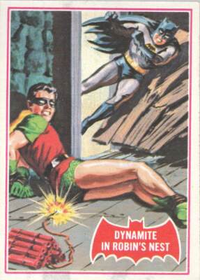 1966 Batman Trading Cards A Series Red Bat #33A Dynamite in Robin's Nest
