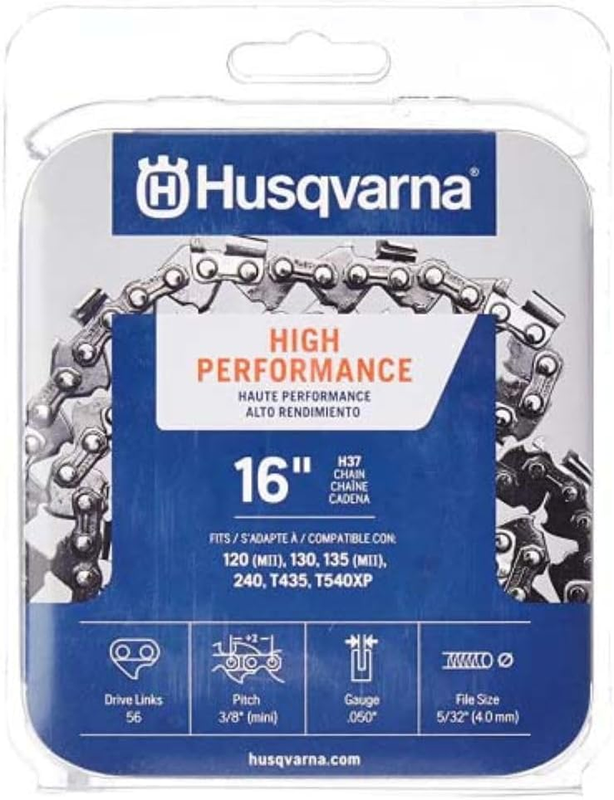 H37 16 Inch Chainsaw Chain, 3/8" Pitch, .050" Gauge, 56 Drive Links, Genuine  Ch
