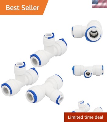 Quick Push-In T-Shaped Tube Connectors - 3pcs for Water and Food Applications