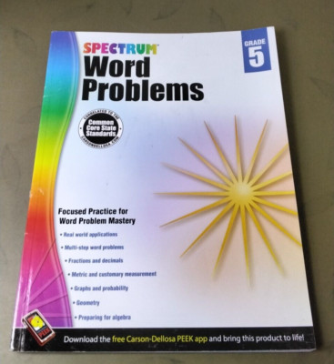 Spectrum Word Problems Grade 5 Math Workbook
