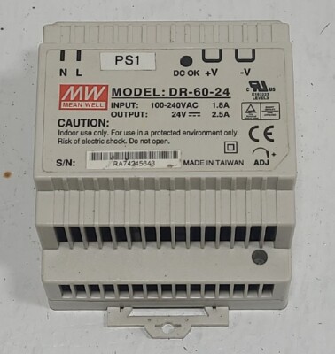 Mean Well DR-60-24 60W 24V 2,5A Din Rail Power Supply