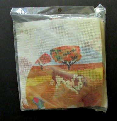 Vtg Columbia Minerva Pheasant Point Needlepoint Kit Hunting Dog New with Flaw
