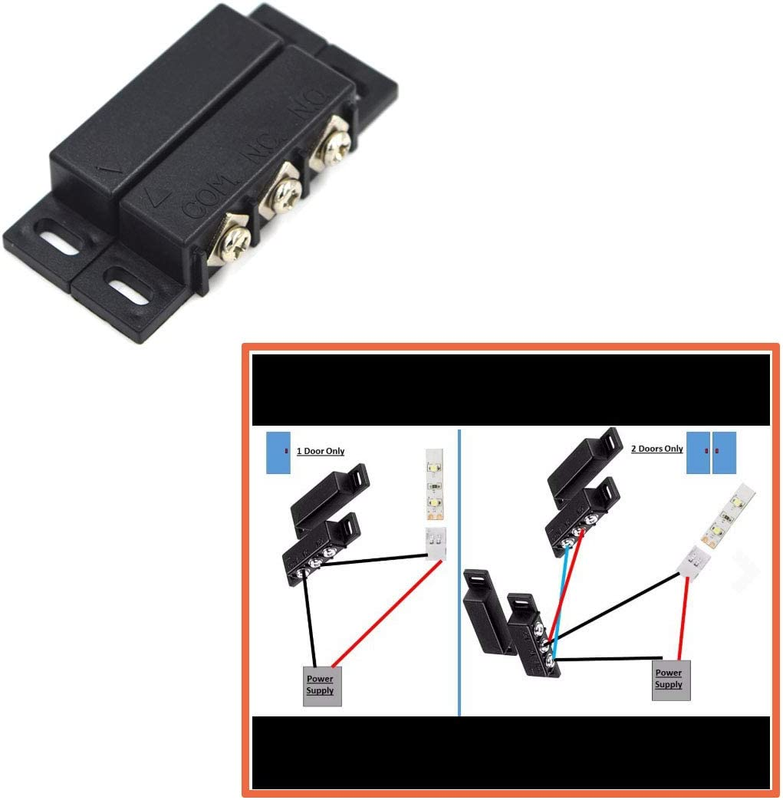 2Sets Magnetic Reed Switch Normally Open Closed NC NO Door Alarm Window Security