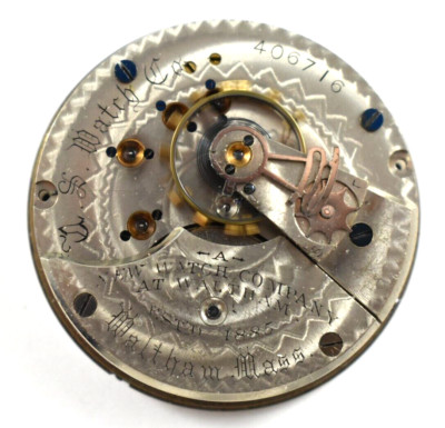 Vintage U.S Watch Co Waltham Mass 18s OF Pocket Watch Movement lot.ef